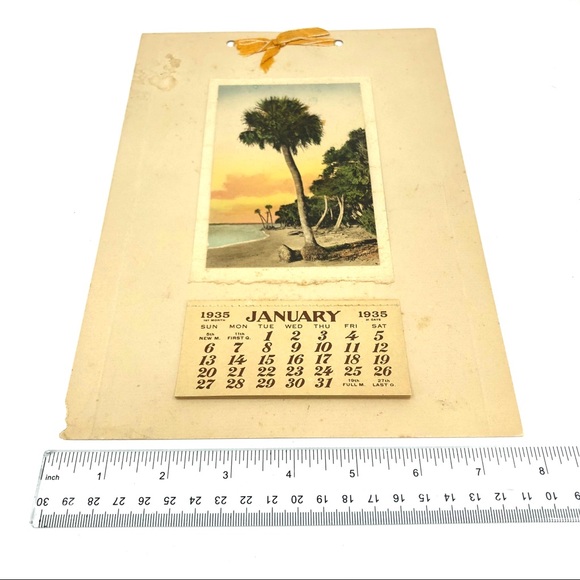 SOLD 1935 Calendar EG. Barnhill Hand-Colored Beach - Picture 5 of 13
